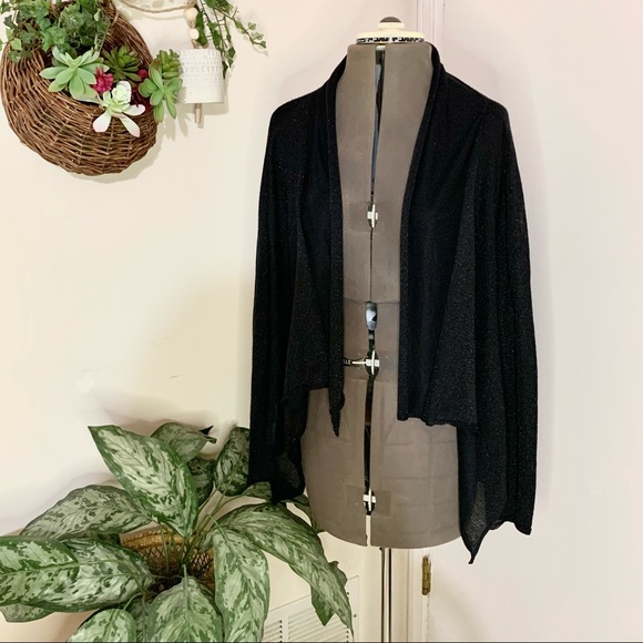 *DONATED* Black Glittery Semi Sheer Cardigan - Picture 3 of 8